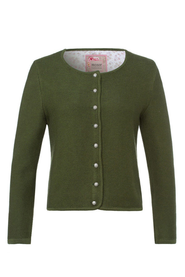 Trachten Strickjacke oliv Franziska 014414 ~ 30
