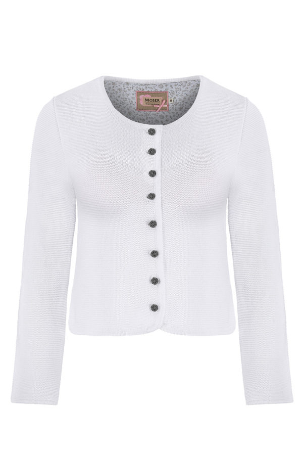 Trachten Strickjacke weiß Franziska 014412 ~ 30