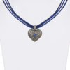 Trachtencollier mit Herzanhänger verschiedenfarbig 008416 ~ dunkelblau