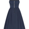 Midi Dirndl 70cm Gastro dunkelblau Stretch Babette 006872 ~ 32