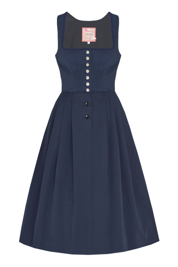 Midi Dirndl 70cm Gastro dunkelblau Stretch Babette 006872 ~ 32