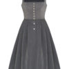 Midi Dirndl 70cm Gastro grau Stretch Babette 006871 ~ 32