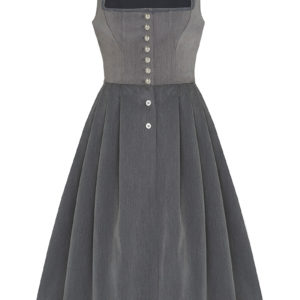 Midi Dirndl 70cm Gastro grau Stretch Babette 006871 ~ 32