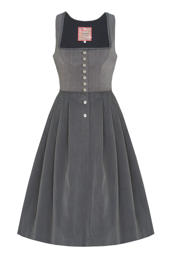 Midi Dirndl 70cm Gastro grau Stretch Babette 006871 ~ 32