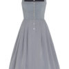 Midi Dirndl 70cm Gastro hellgrau Stretch Babette 006870 ~ 32