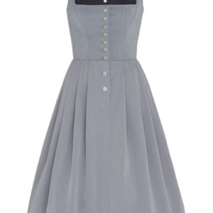 Midi Dirndl 70cm Gastro hellgrau Stretch Babette 006870 ~ 32