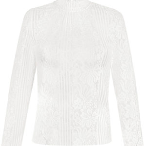 Trachtenshirt langarm Spitze weiß Stretch Clara 013797 ~ 32