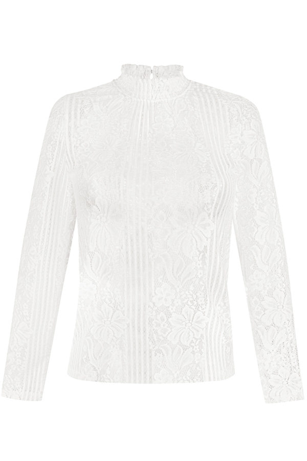 Trachtenshirt langarm Spitze weiß Stretch Clara 013797 ~ 32