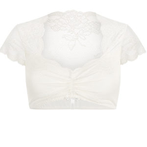 Dirndlbluse Spitze creme Stretch 012123 ~ 32