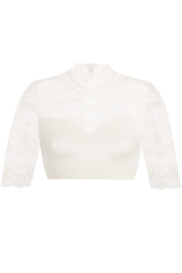 Dirndlbluse Spitze creme Stretch Aileen 012891 ~ 32