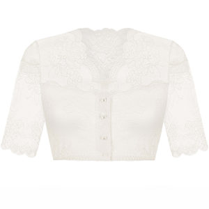 Dirndlbluse Spitze creme Stretch Blütenpracht 010654 ~ 32
