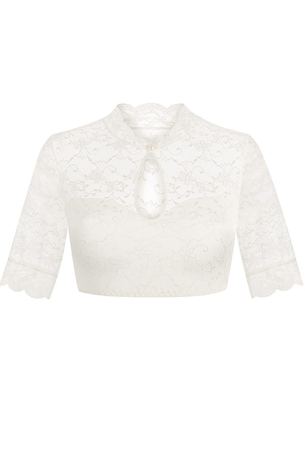 Dirndlbluse Spitze creme Stretch Viola 007787 ~ 32