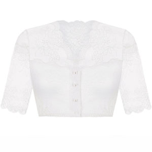 Dirndlbluse Spitze weiß Stretch Blütenpracht 010653 ~ 43