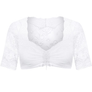 Dirndlbluse Spitze weiß Stretch Verena 012892 ~ 32