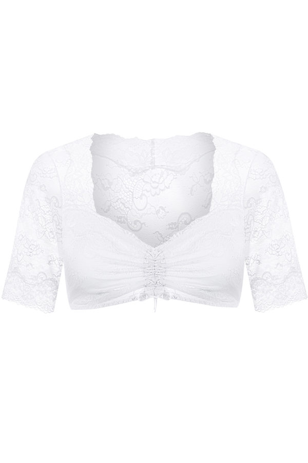 Dirndlbluse Spitze weiß Stretch Verena 012892 ~ 32