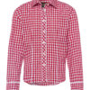 Kinder Trachtenbluse langarm rot karo 007150 ~ 80