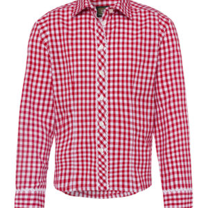 Kinder Trachtenbluse langarm rot karo 007150 ~ 80
