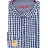 Trachtenhemd langarm blau weiß kariert slimfit 001815 ~ 36