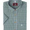 Trachtenhemd kurzarm grün kariert slimfit 112337 ~ S (37/38)