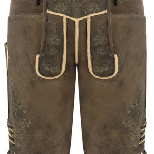 Lederhose kurz rauchschwarz oliv Bertl 015804 ~ 46