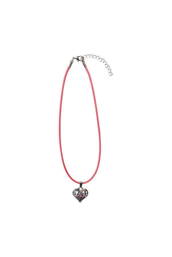 Kinder Collier mit Herzanhänger 000159 ~ pink
