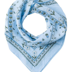 Trachtentuch 51x51 verschiedenfarbig mit Blumenmuster 100355 ~ hellblau