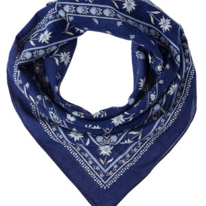 Trachtentuch 51x51 verschiedenfarbig mit Blumenmuster 100355 ~ dunkelblau