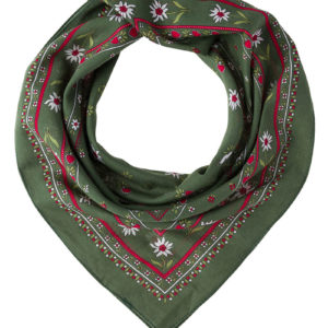 Trachtentuch 51x51 verschiedenfarbig mit Blumenmuster 100355 ~ grün