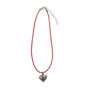 Collier mit Herzanhänger 000156 ~ rot