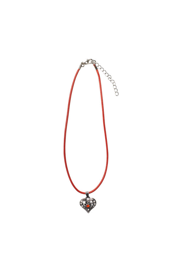 Collier mit Herzanhänger 000156 ~ rot