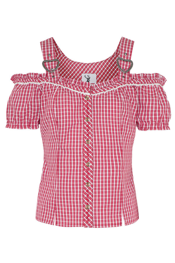 Trachtenbluse kurzarm rot kariert Niersbach 011520 ~ 34