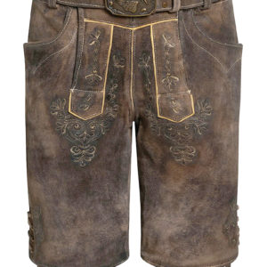 Lederhose kurz mit Gürtel braun antik Eilert 002371 ~ 46