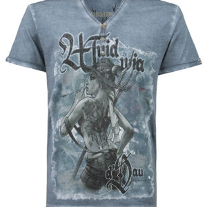 Trachtenshirt rauchblau Rebel Soul 011091 ~ L