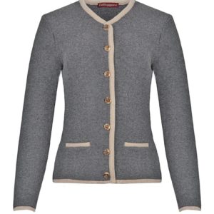 Trachten Strickjacke grau-natur Dani 002330 ~ 32