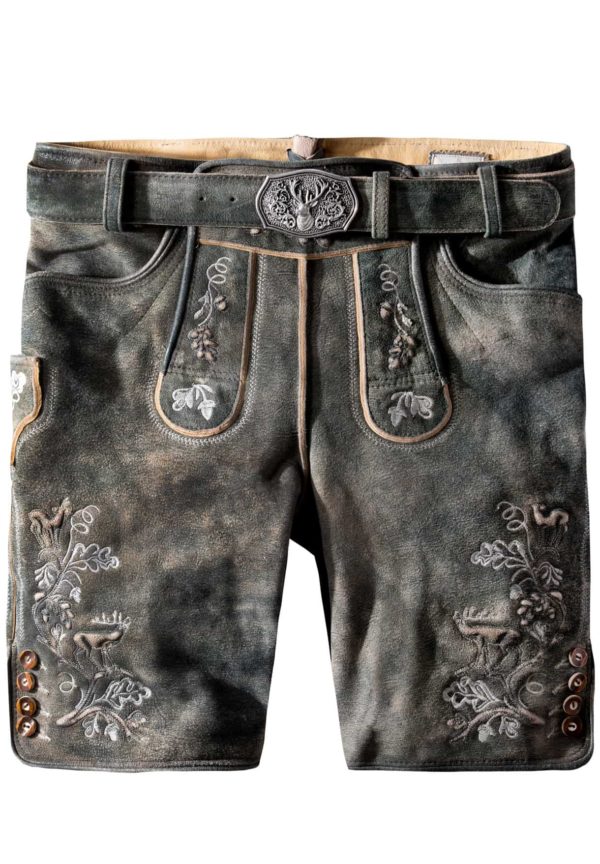 Trachtenlederhose Bastian (grau gespeckt