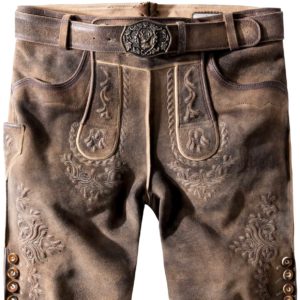 Trachtenlederhose Logan (kiesel gespeckt