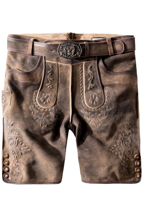 Trachtenlederhose Logan (kiesel gespeckt