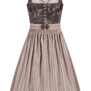 Midi Dirndl 70 cm braun taupe Brenda 011664 ~ 46