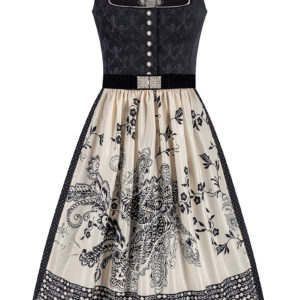 Midi Dirndl 70 cm schwarz creme Gloria 015481 ~ 32