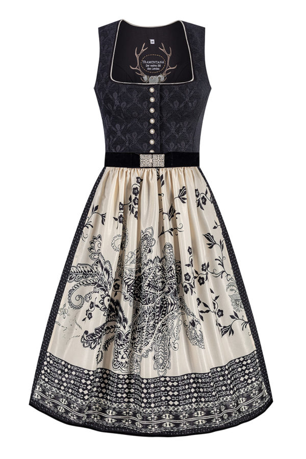 Midi Dirndl 70 cm schwarz creme Gloria 015481 ~ 32