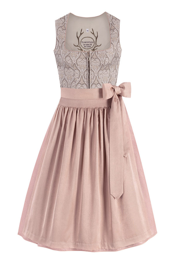 Midi Dirndl 70 cm taupe altrosa Fleur 013228 ~ 44