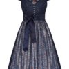 Midi Dirndl 70cm dunkelblau Satin-Spitze Britta 006278 ~ 32
