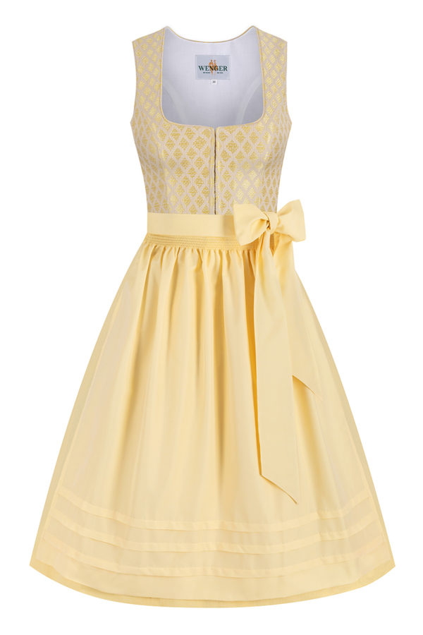 Midi Dirndl 70 cm gelb natur Gerti 014327 ~ 32