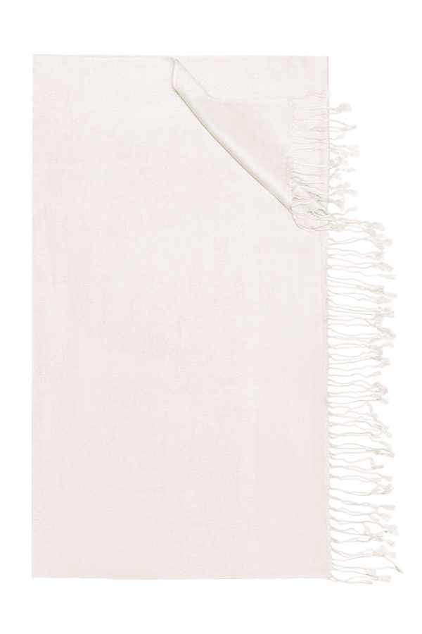 Trachtentuch 70 x 200 cm creme mit Fransen 002958