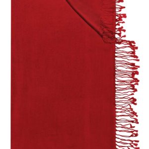 Trachtentuch 70 x 200 cm rot mit Fransen 002958