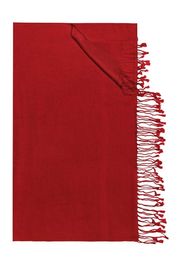 Trachtentuch 70 x 200 cm rot mit Fransen 002958