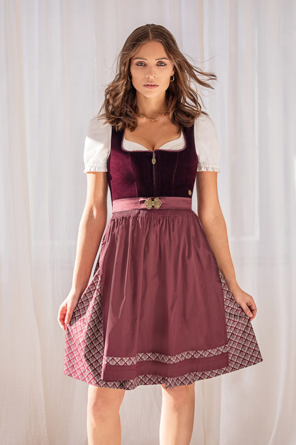 Dirndl AMORBACH (65 cm) ~ 30 ~ dunkelrot