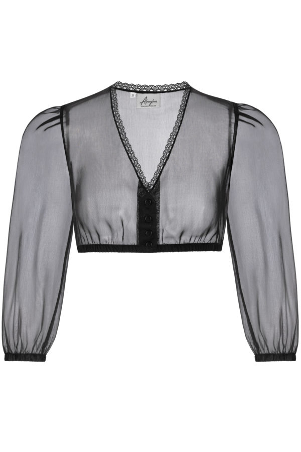 Dirndlbluse aus Chiffon ~ 32 ~ schwarz