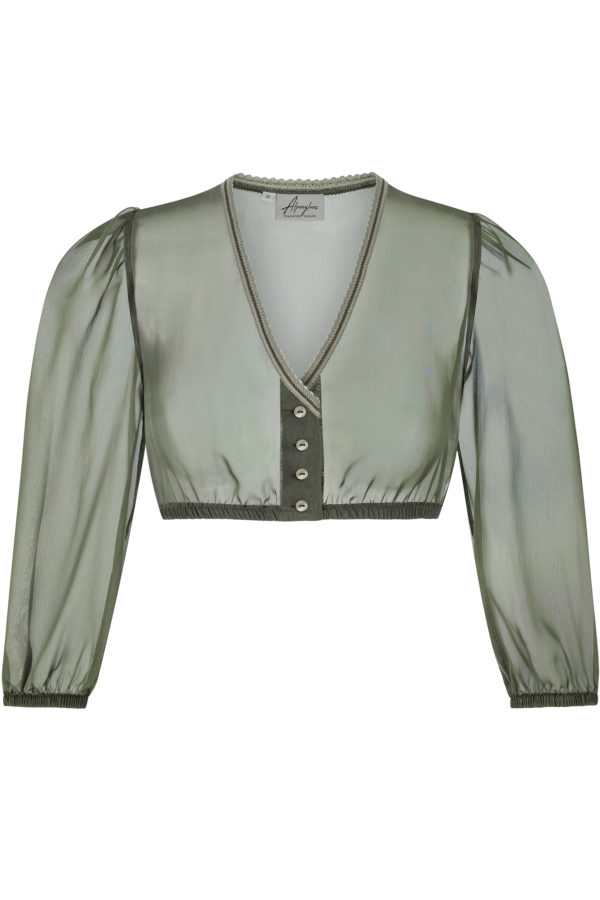 Dirndlbluse aus Chiffon ~ 32 ~ oliv
