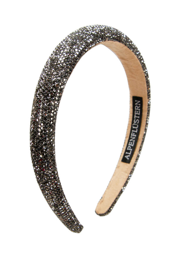Glitzer Haarreif breit ~ grau